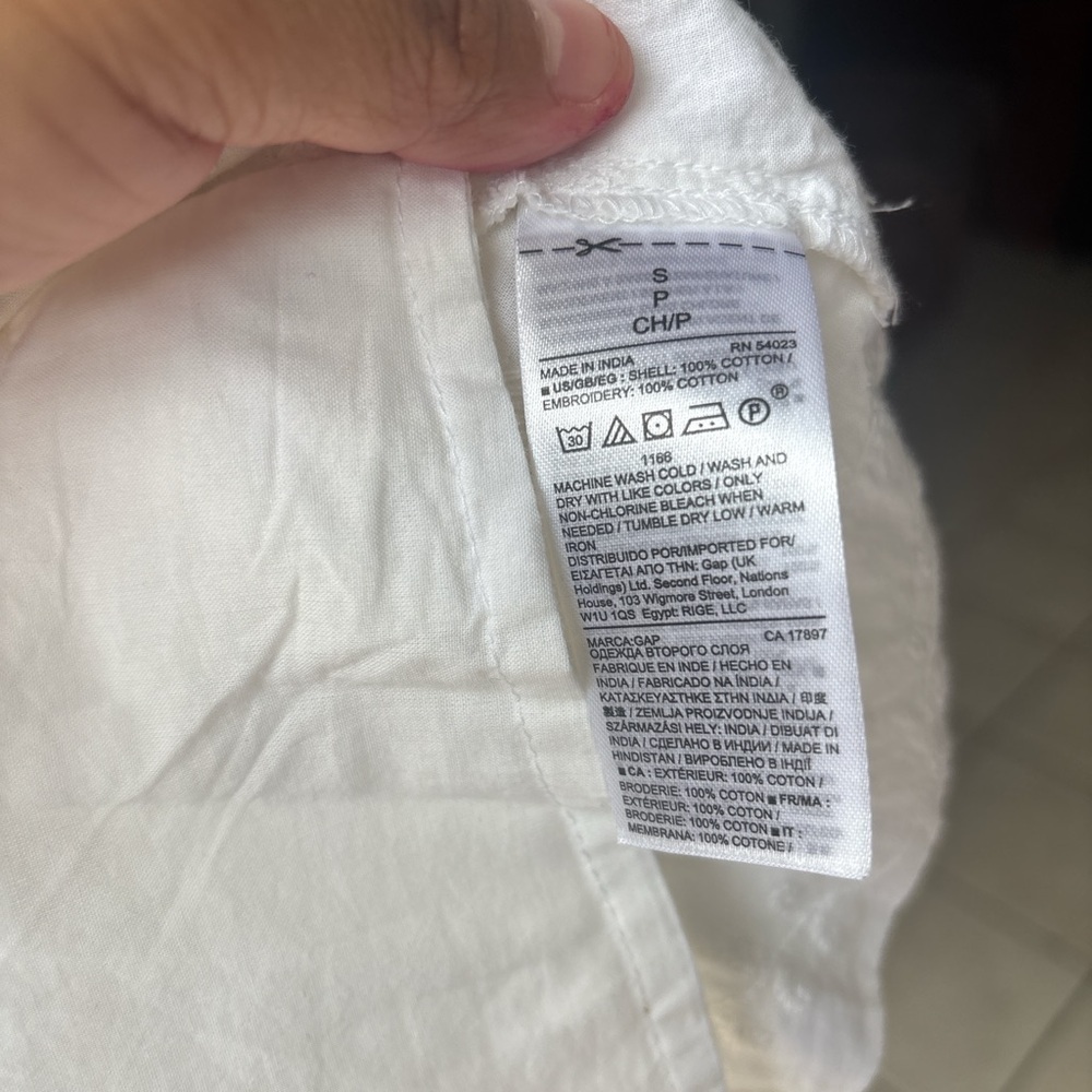 GAP White Embroidered V-Neck Midi Dress - Picture 7 of 7